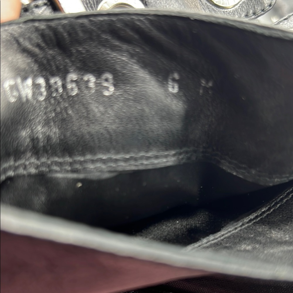 Stuart Weitzman Black Leather and Silver Studded Details - Picture 10 of 11